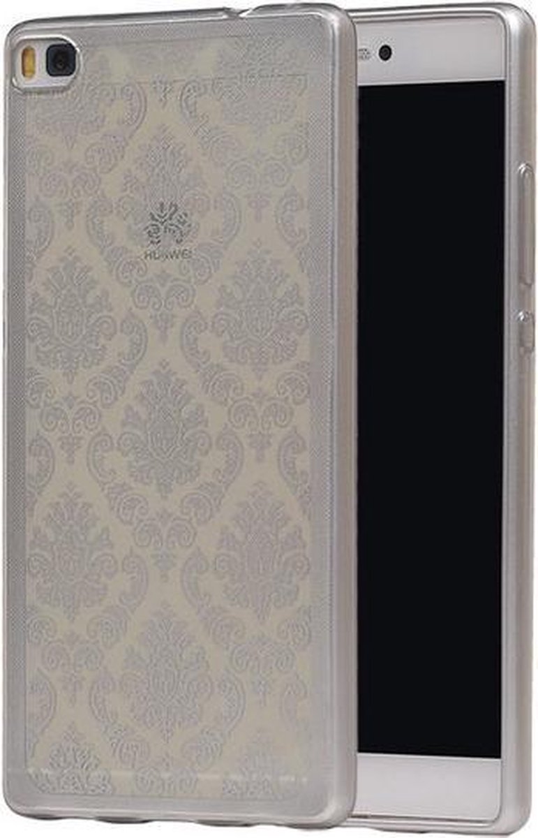 Zilver Brocant TPU back case cover hoesje voor Huawei P8