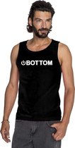 Gay singlet shirt/ tanktop power bottom zwart heren S