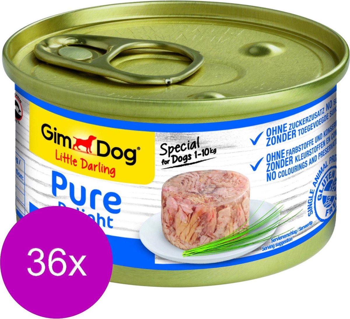 Gimdog Little Darling Pure Delight - Tonijn - Hondenvoer - 36 x 85 g