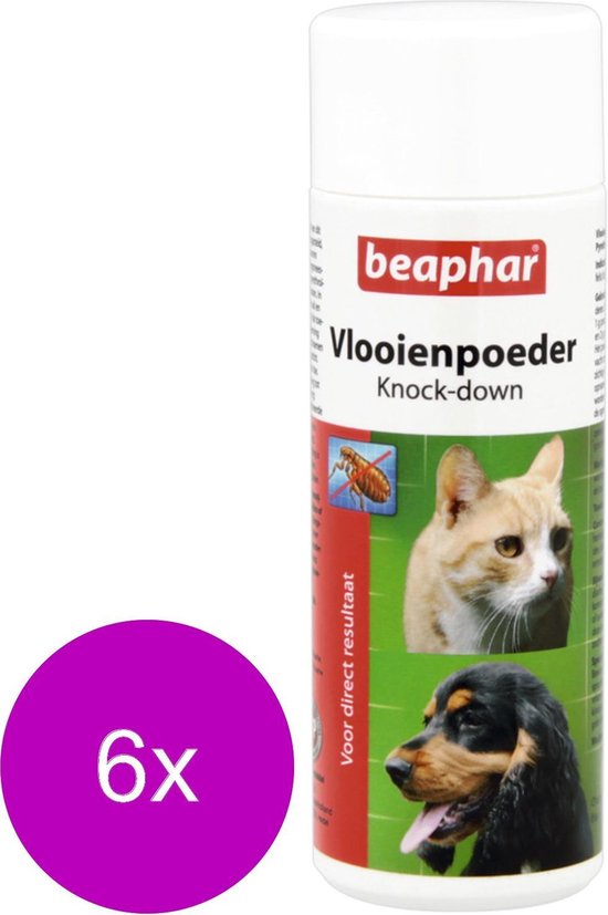 Beaphar Vlooienpoeder Hond/Kat Anti vlooienmiddel 6 x 80 g
