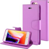Let op type!! MERCURY GOOSPERY SONATA DIARY for iPhone 8 & 7 Business Style Magnetic Clasp Horizontal Flip Leather Case with Holder & Card Slots & Wallet(Purple)