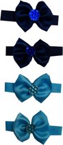 Jessidress Mini Haarclip met kleine strikje en steentje - Blauw/Donker Blauw