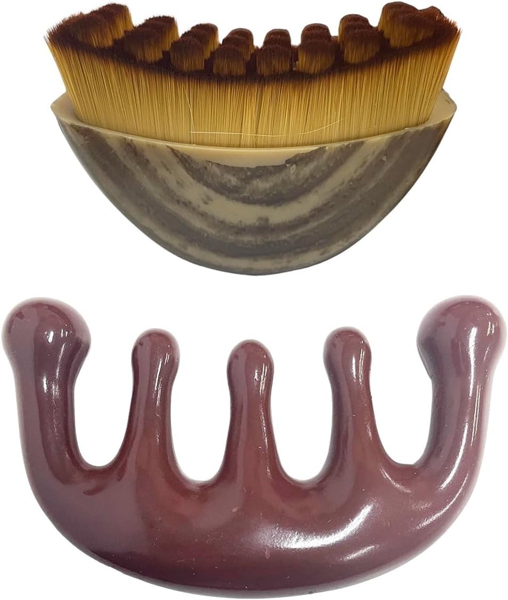 Contour Brush en Massage Meridian Kam voor Gezichtsverzorging, Vermoeidheidsverlichting en Kaaklijn Vorming, Geschikt voor Gezicht en Hals