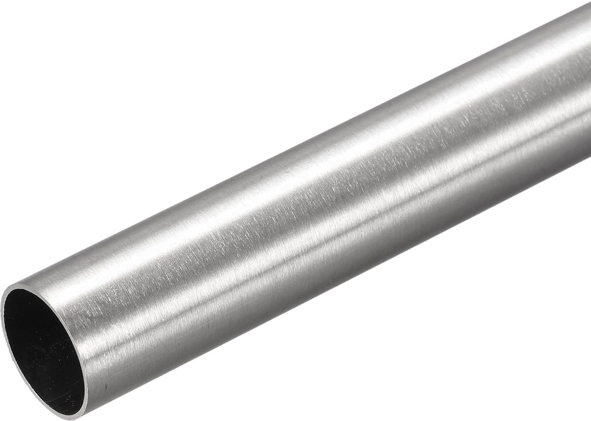 RVS Rondbuis - Geslepen RVS 304 - Voor leuning, balustrade, trapleuning, wandleuning, terrasreling - Ø 25 mm x 2.0 mm, Lengte 200 mm