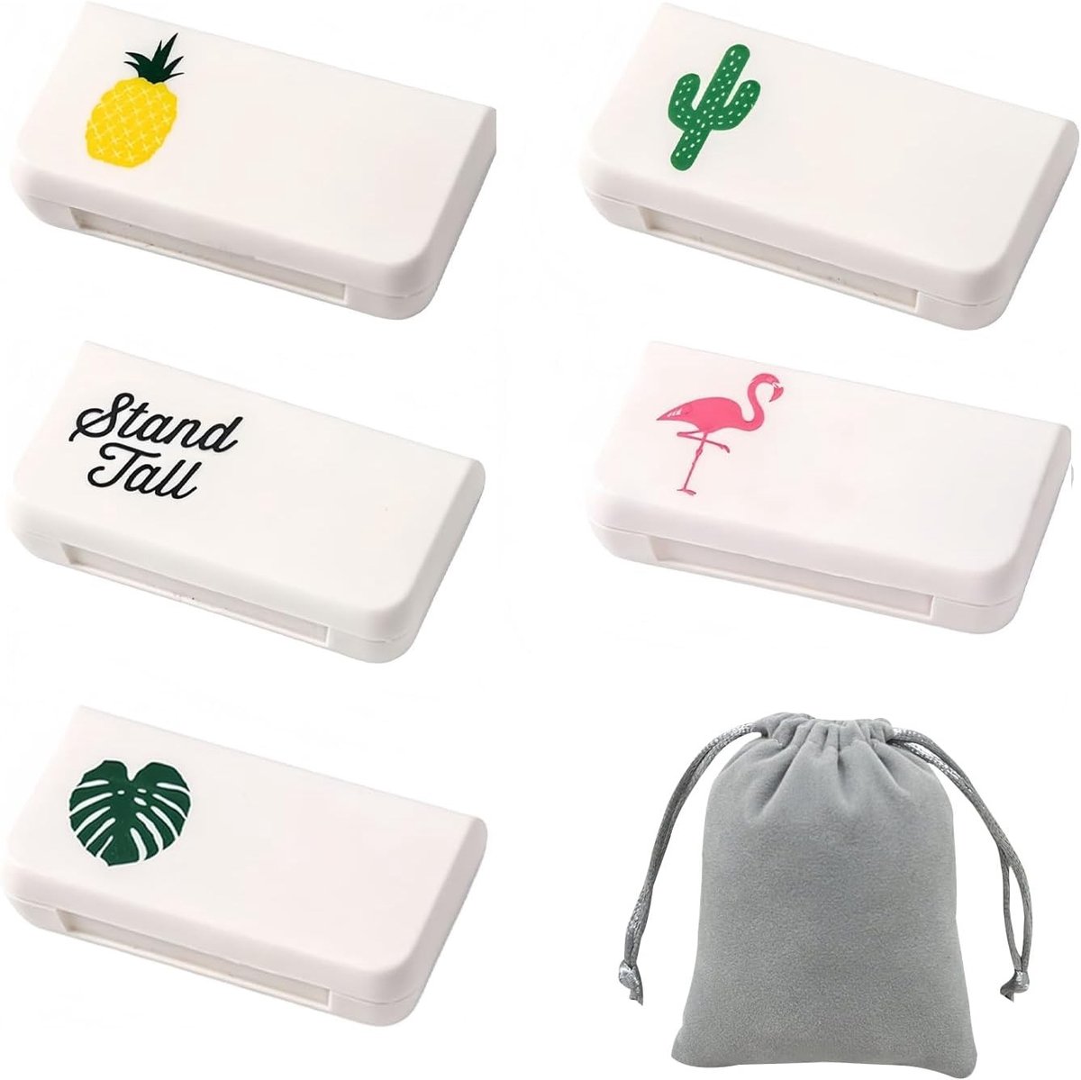 Set van 5 Kleine Pillendozen met 3 Compartimenten - Handige Organizer voor Vitaminen, Geneesmiddelen en Reizen