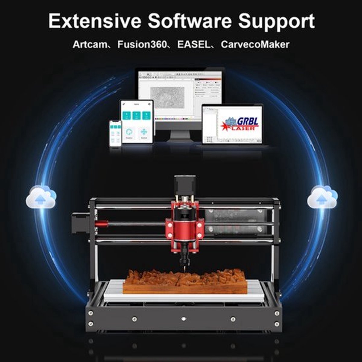 CNC Router TTC3018 Pro - 32-bit STM32 Processor - 30x18x4,5 cm Werkgebied - DC24V - Voor Hout Acryl PVC PCB - CNC Graveermachine