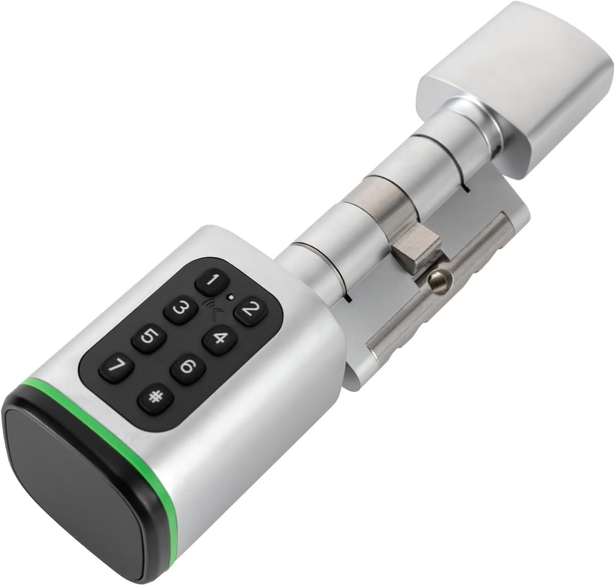 Code deurslot - Intelligent deurslot met APP verbonden, huisdeurslot met manuele sleutel, elektronisch deurslot voor 3.5-4.5 cm deurdikte en Europese standaard slotgat