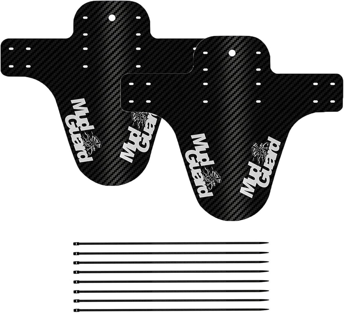 Set van 2 MTB Carbon Fiber Modderbeschermers voor Fietsen en Mountainbikes, Effectieve Bescherming tegen Modder en Vuil, Ideaal voor Schoonhouden tijdens Rit