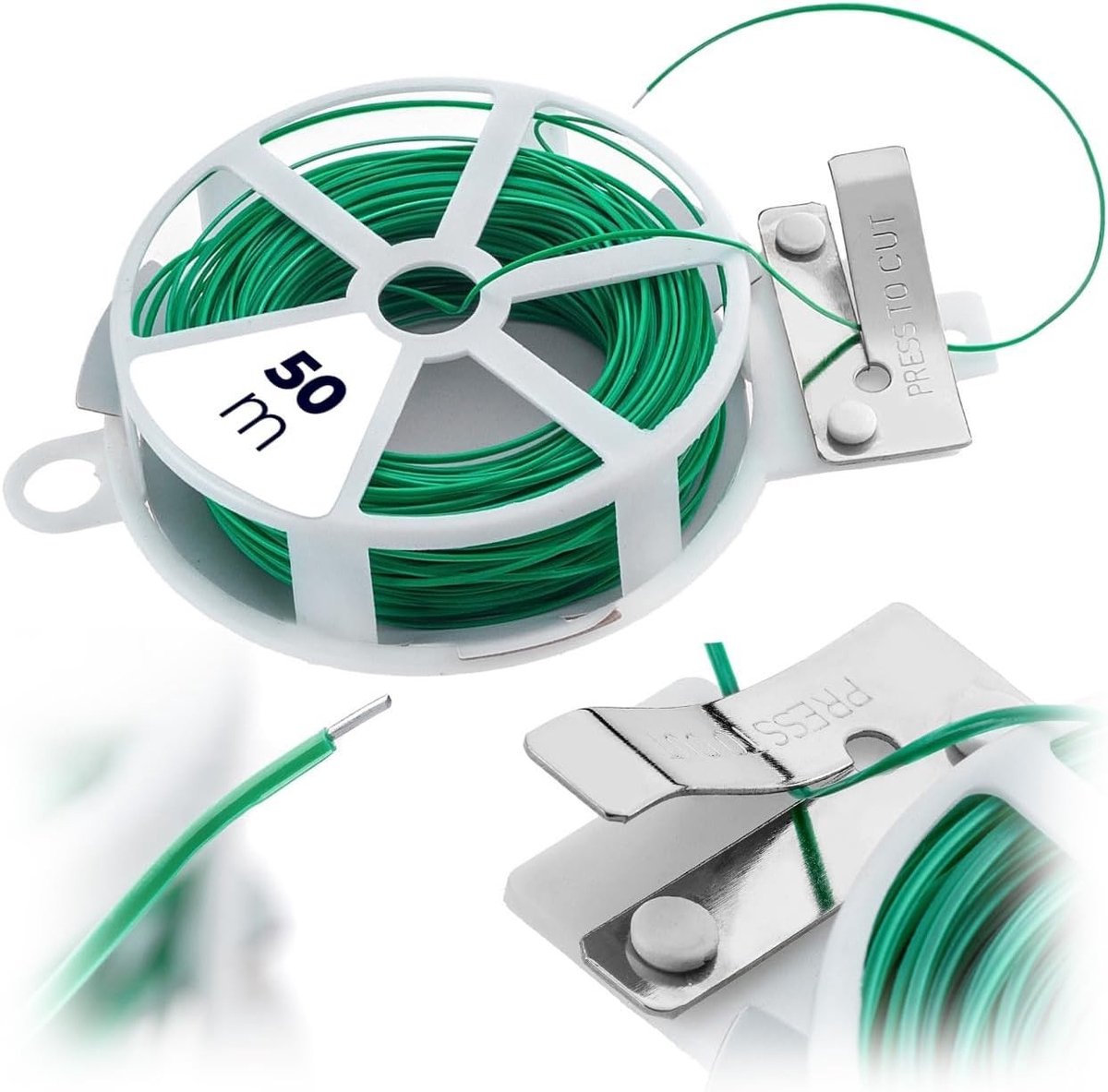 Draadlatwerk klimplanten - Groen - 50 meter - PVC gecoate binddraad op spoel - Voor tuin en planten