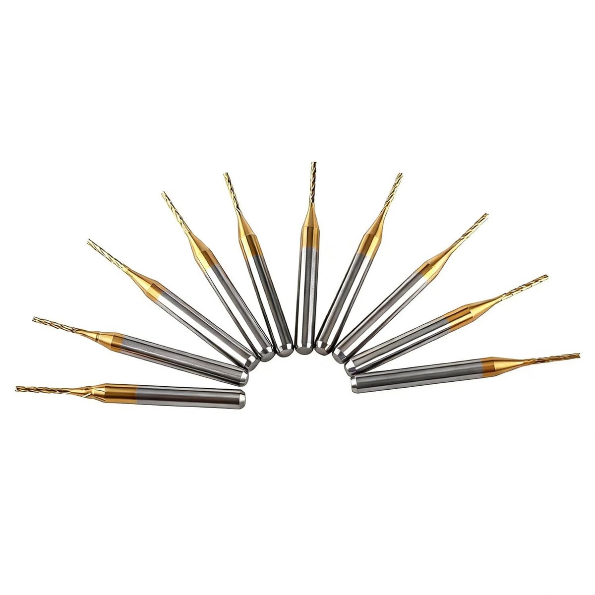 Precisie Frezen Set van 10 Stuks, 1mm CNC Freesbits met 1/8" Shank voor Het Frezen van Gaten, Groeven en Randen in Hout en Kunststof