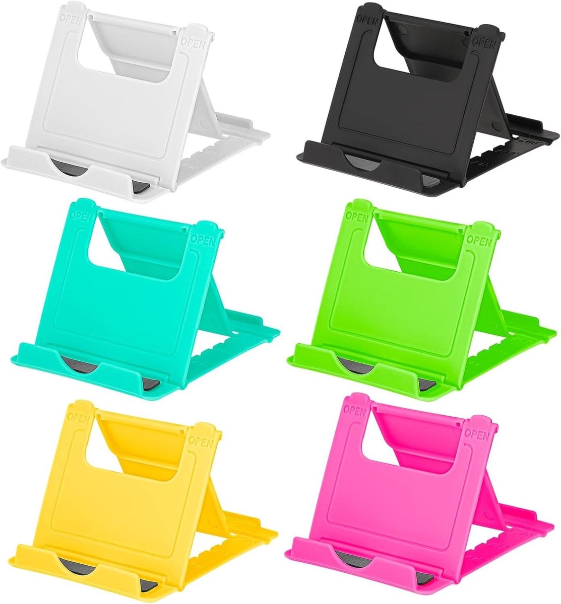 Vouwbare Telefoonhouder - 6 Stuks, Multi-hoek, Draagbare Telefoonstandaard voor Thuis, Bureau en Films