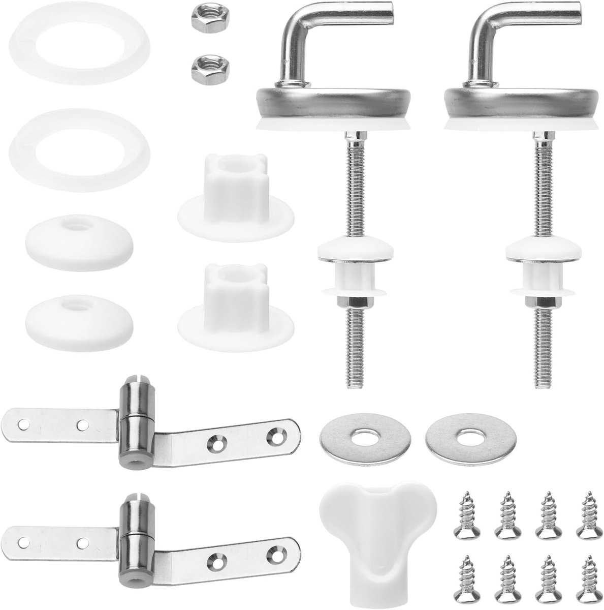 Universele Toiletbril Bevestiging, 2 Stuks, RVS Toiletbril Onderdelen met Schroeven Set voor Duurzame Installatie