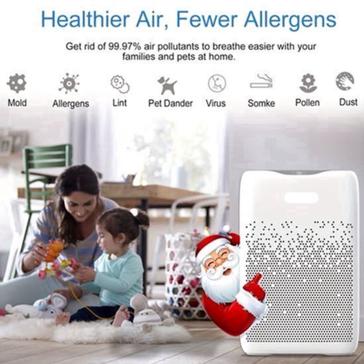 Luchtreiniger – Luchtzuiveraar – HEPA Filter – Allergiezuiveraar – Rookfilter – 4-in-1 Filtertechnologie – Geschikt voor 60 m² – Stil en Timerfunctie