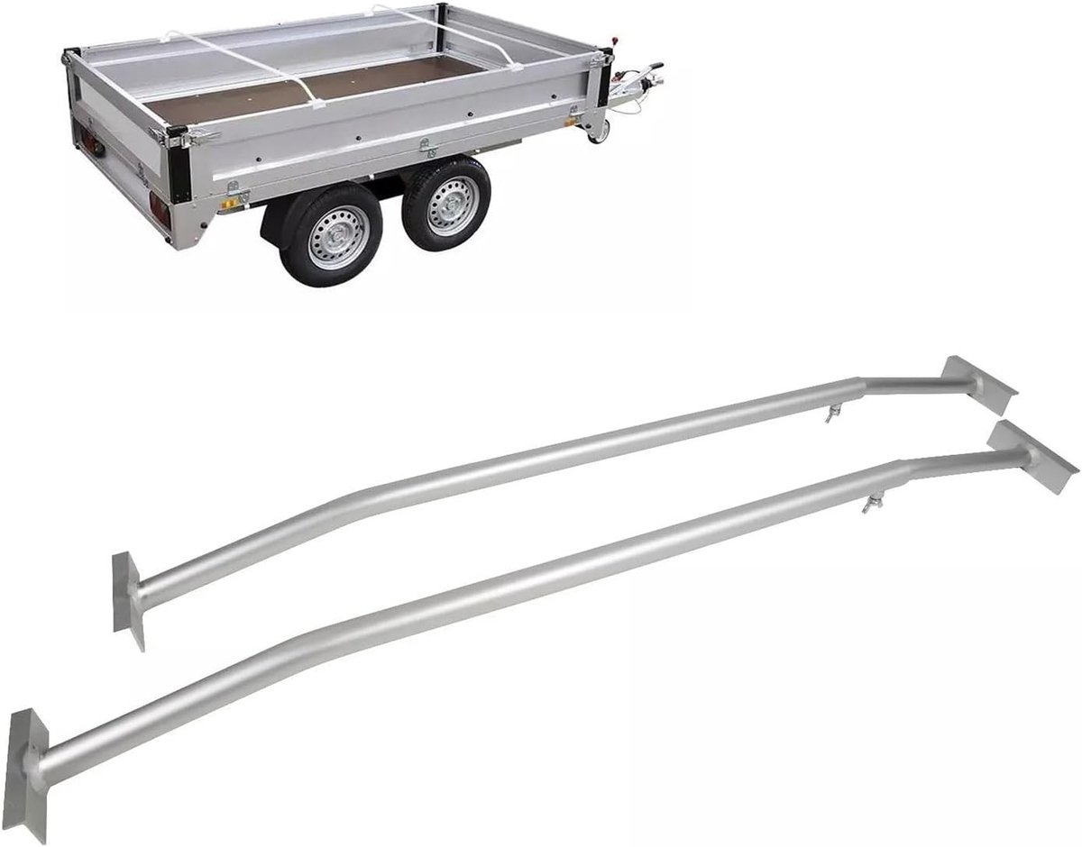 Verstelbare trekhaak voor aanhangwagens, 100 tot 145 cm, met 2 uitschuifbare aluminium stangen, geschikt voor diverse aanhangwagens