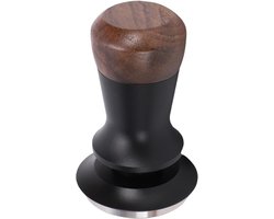 Houten Koffietamper met RVS, 30lbs Druk en Klikgeluid voor Evenwichtige Extractie en Verbeterde Smaak (51MM)