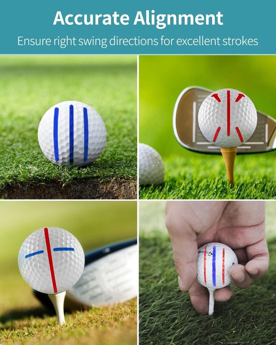 Golf Ball Liner Tri-Line Set met Marker Pen - Triple Track Putter Stencil en Ball Marking Tools voor Precisie en Nauwkeurigheid van GOLF — afbeelding 5