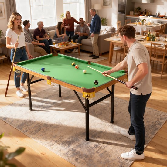 SPORTNOW Pool Table MDF, Polyester 120L x 63B x 73,5H cm Groen — afbeelding 3