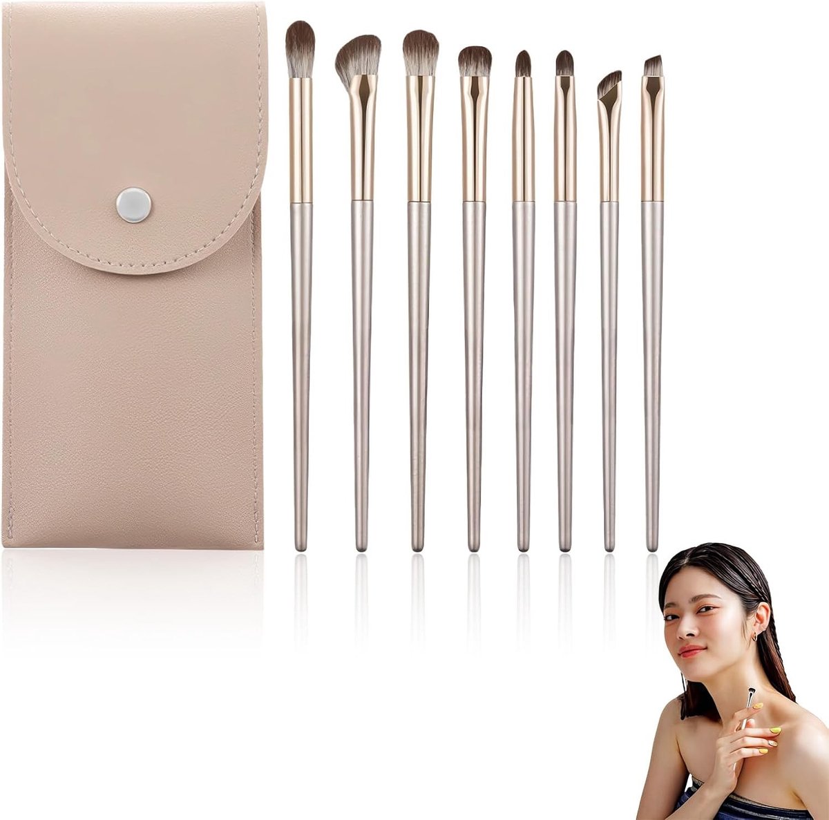 Professionele Oogmake-up Kwasten Set voor Contouren en Definiëren, Inclusief Oogschaduwkwast en Precisiekwast voor Perfecte Looks