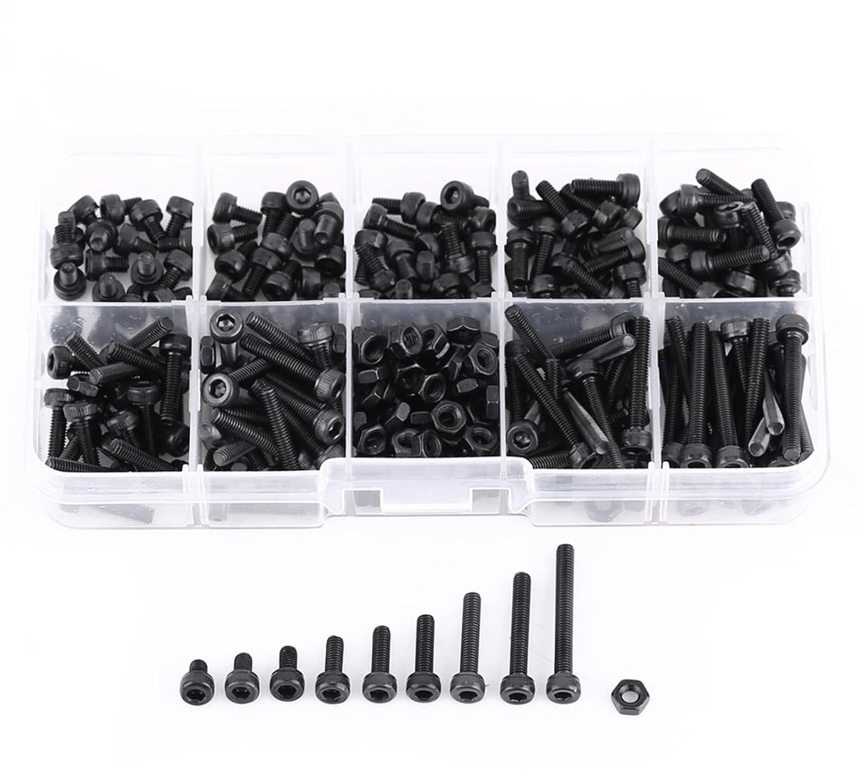 280 Stuks M3 Schroeven Assortiment - Allen Schroeven Set, Metalen Bevestigingsmiddelen, Opslagdoos voor Thuis en Kantoor