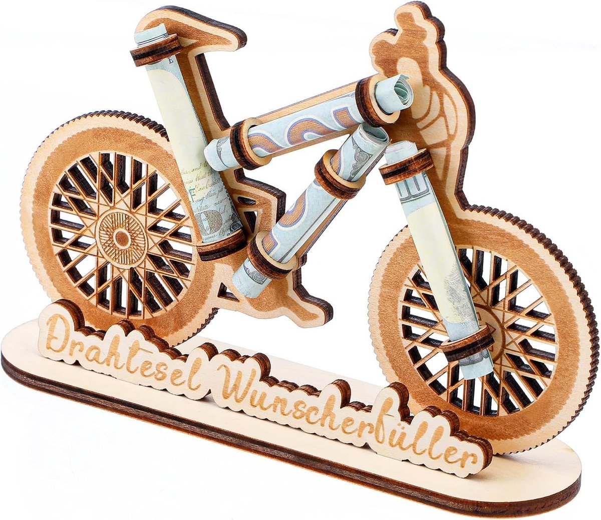 Houten Fiets Geldcadeaus voor Verjaardagen, Creatieve Fietsdecoratie en Geldwensen voor Fietsers, Vrienden en Familie