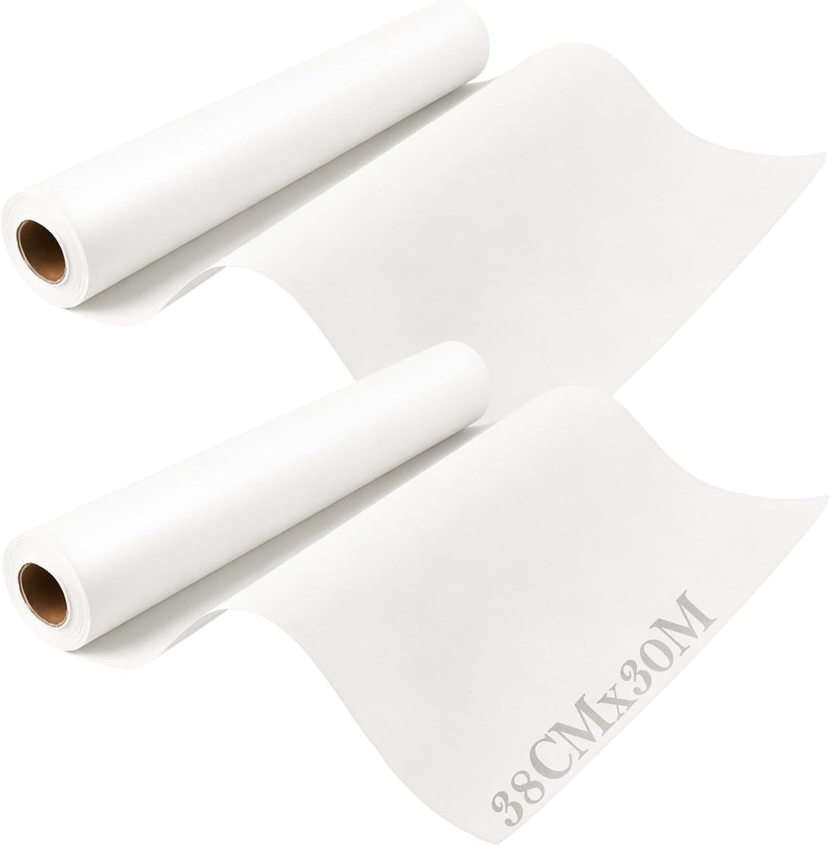 Tekenpapier Rol van 44 cm x 30 m - 2 Stuks, 70 gsm Wit, Perfect voor Schilderen, Schetsen en Creatieve Projecten