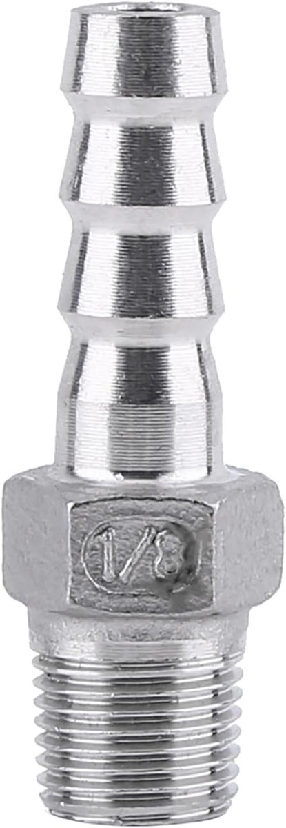 Hoge kwaliteit RVS slangconnector voor 1/8" tot 3/4" slangen, duurzame koppeling, BSP schroefdraad, ideaal voor water- en luchttoepassingen