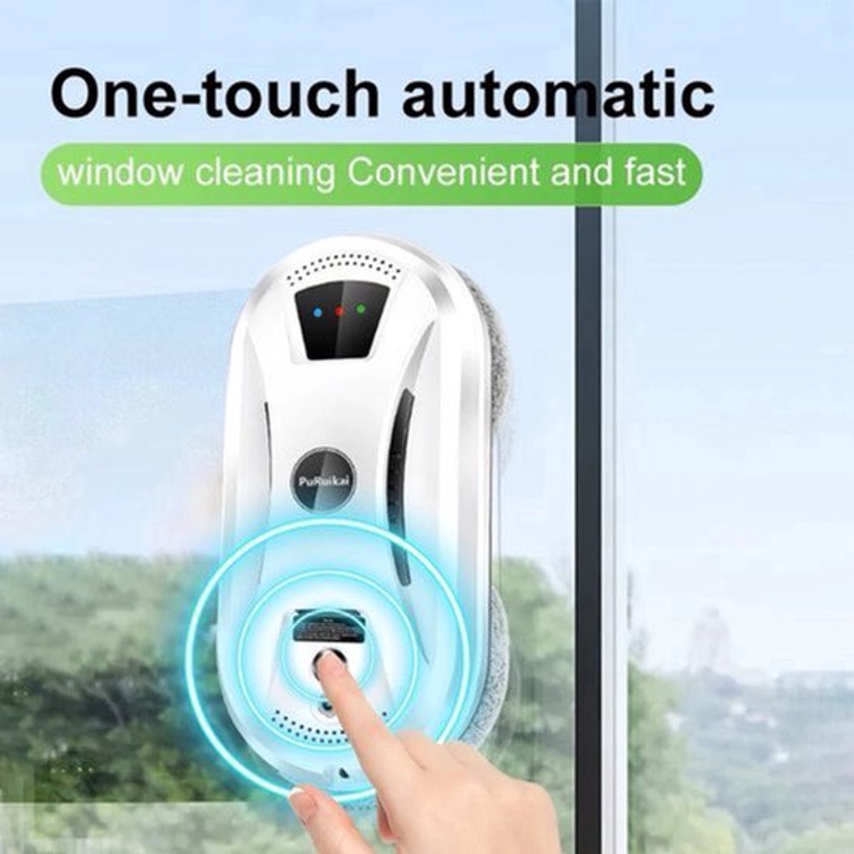 Robot raamreiniger - Elektrische Glasreiniger - met afstandsbediening voor thuis - Snoerlengte 5M - <800W - 240V - Wit