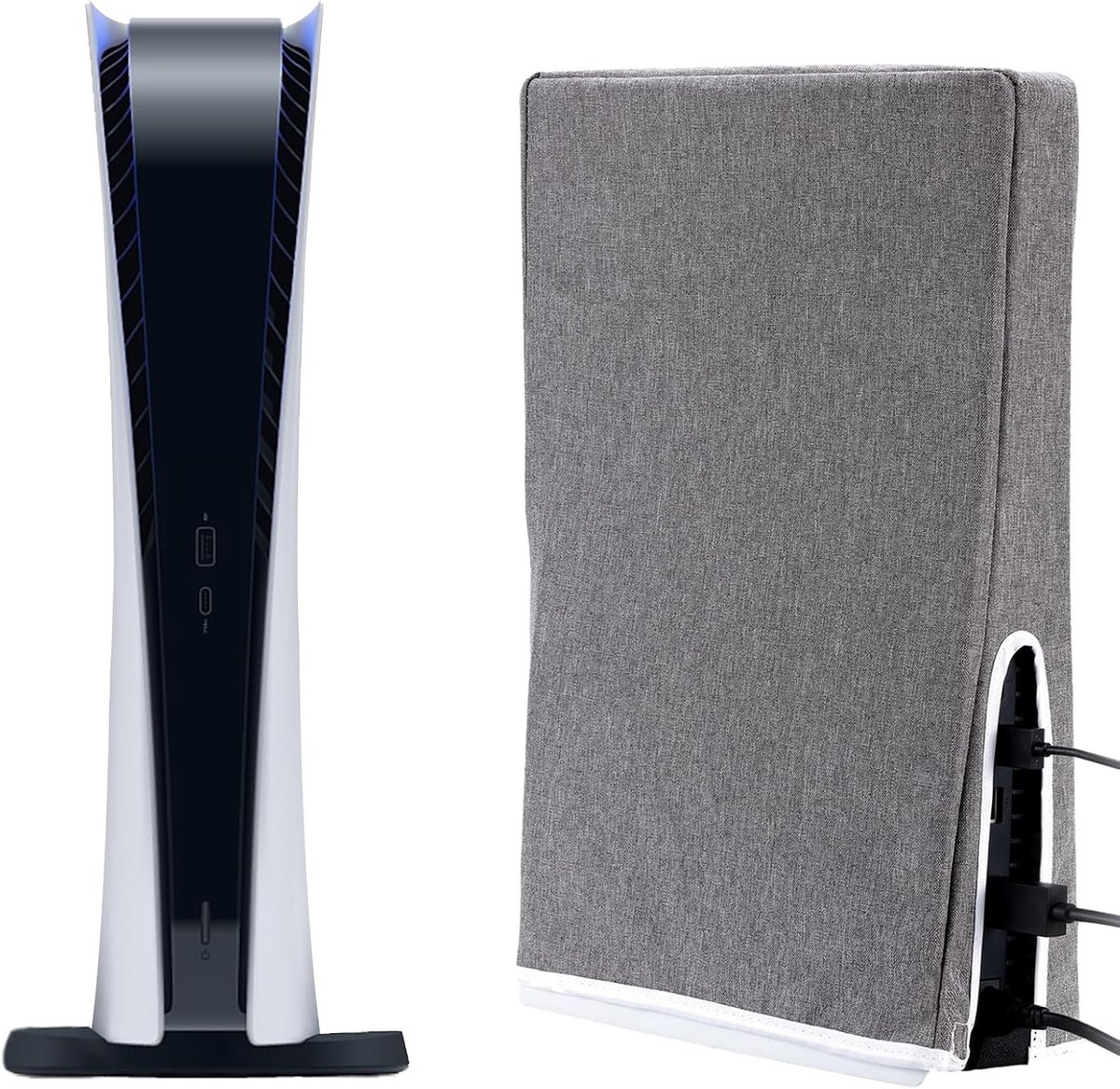 Beschermhoes voor Playstation 5 - Kr scratchbestendige en stofdichte consolehoes met toegang voor kabels (Grijs)
