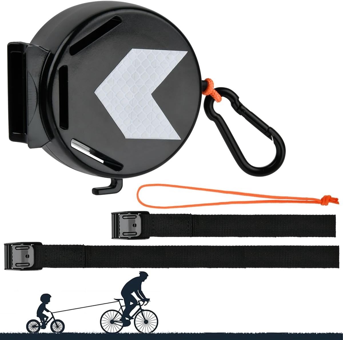 Fiets sleeptouw - 2 meter - Intrekbaar en Elastisch - Nylon en Staal - Voor Kinderen en Volwassenen