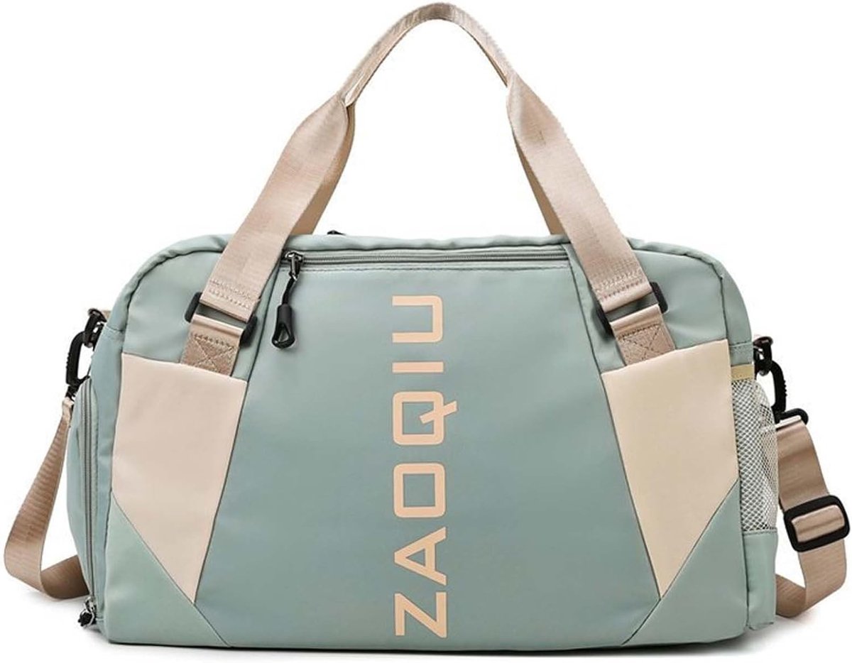 Sporttas - Groen - 52 x 21 x 30 cm - Waterdichte Plunjezak met Schoenenvak - Voor Dames en Heren