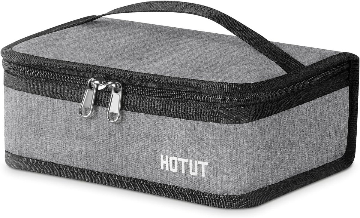 Geïsoleerde Lunchtas voor Werk en School, Vouwbare Picknicktas met Handvat, Draagbare Koeltas voor Mannen en Vrouwen, Grijs
