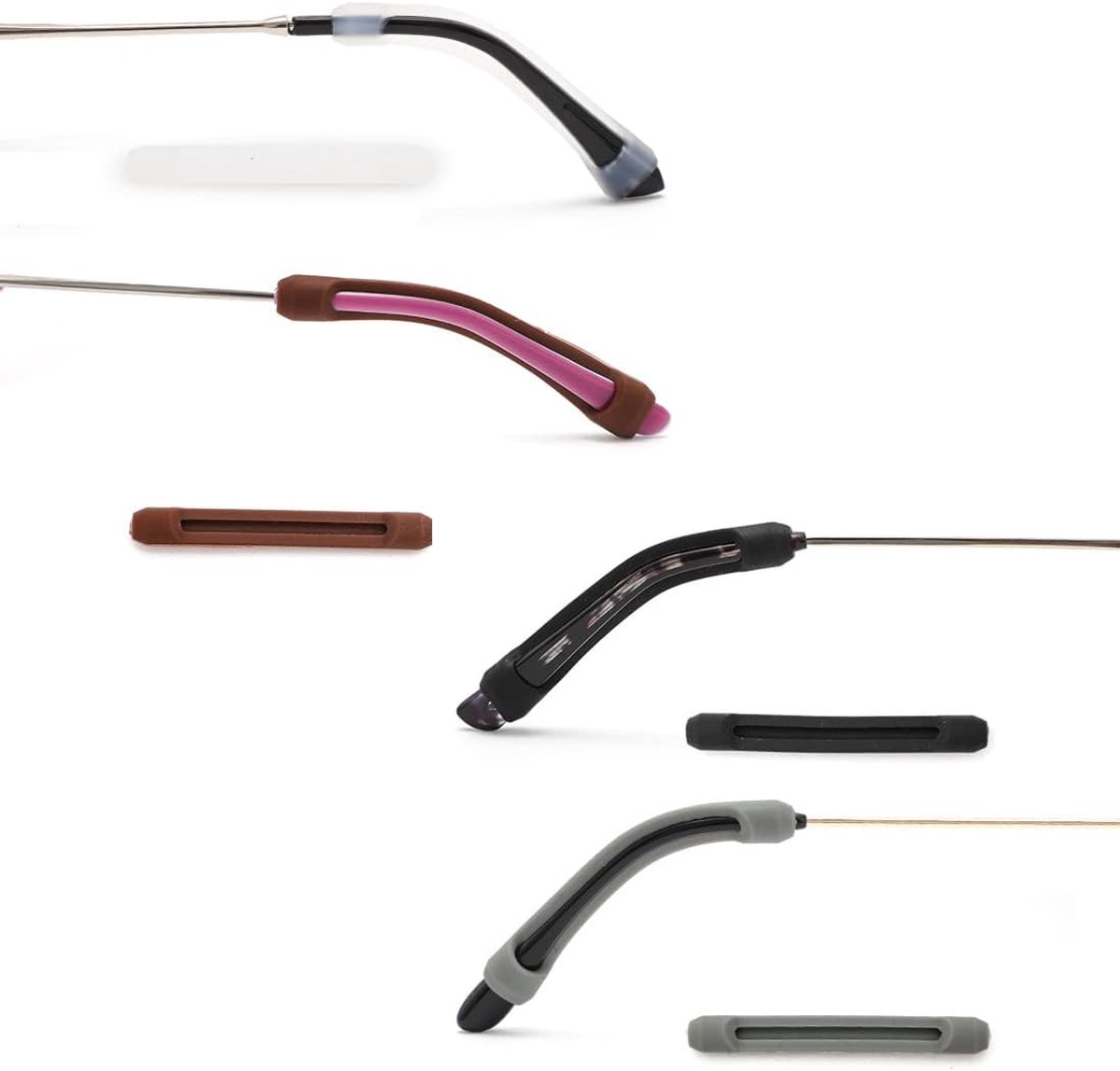 Siliconen oorhaken - brillenaccessoires - antislip en antival beenbanden - vast brilmontuur - geschikt voor lezen, sporten en andere activiteiten - 10 paar