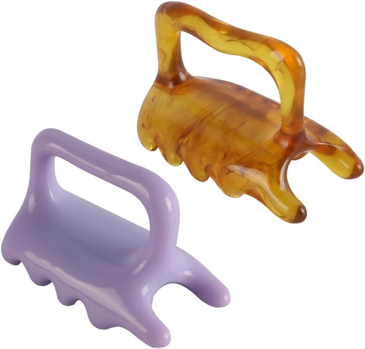 2 Stuks Houten Massager voor Nek, Schouders en Rug - Gua Sha Ontspanningstool voor Lymfedrainage en Spierverlichting met Natuurlijke Jade