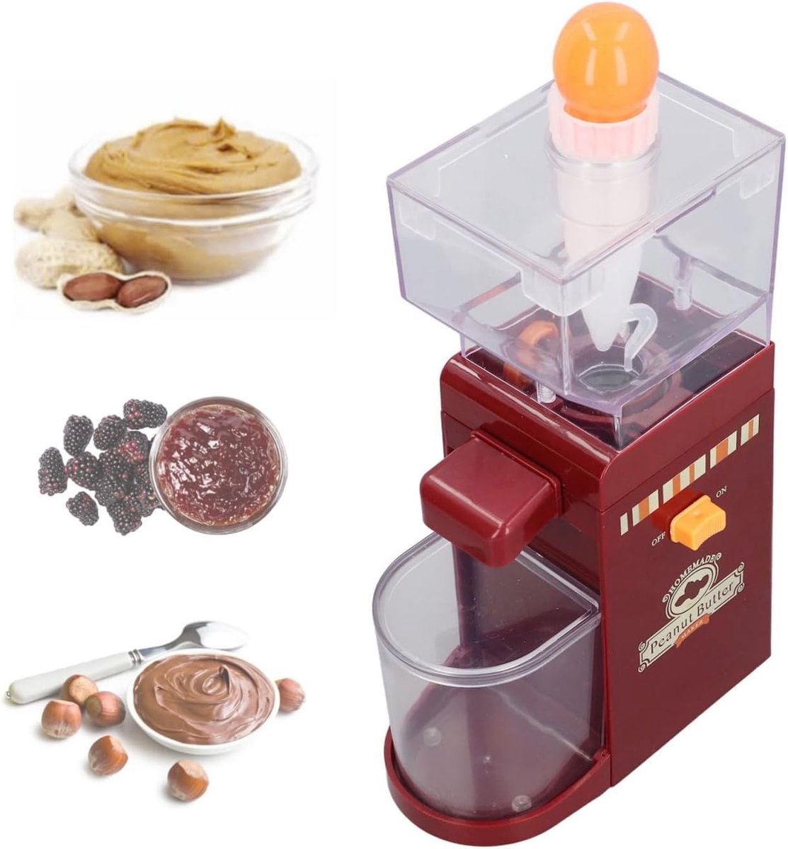Elektrische Pindakaasmaker 70-120W, Antislip Notenmolen voor Thuisgebruik, Ideaal voor Amandelen, Cashewnoten en Hazelnoten