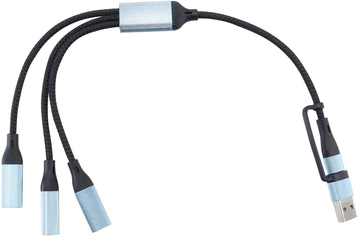 USB Type C Hub met 3 Poorten, Multi Splitter Adapter voor Laptop, Telefoon en Tablet