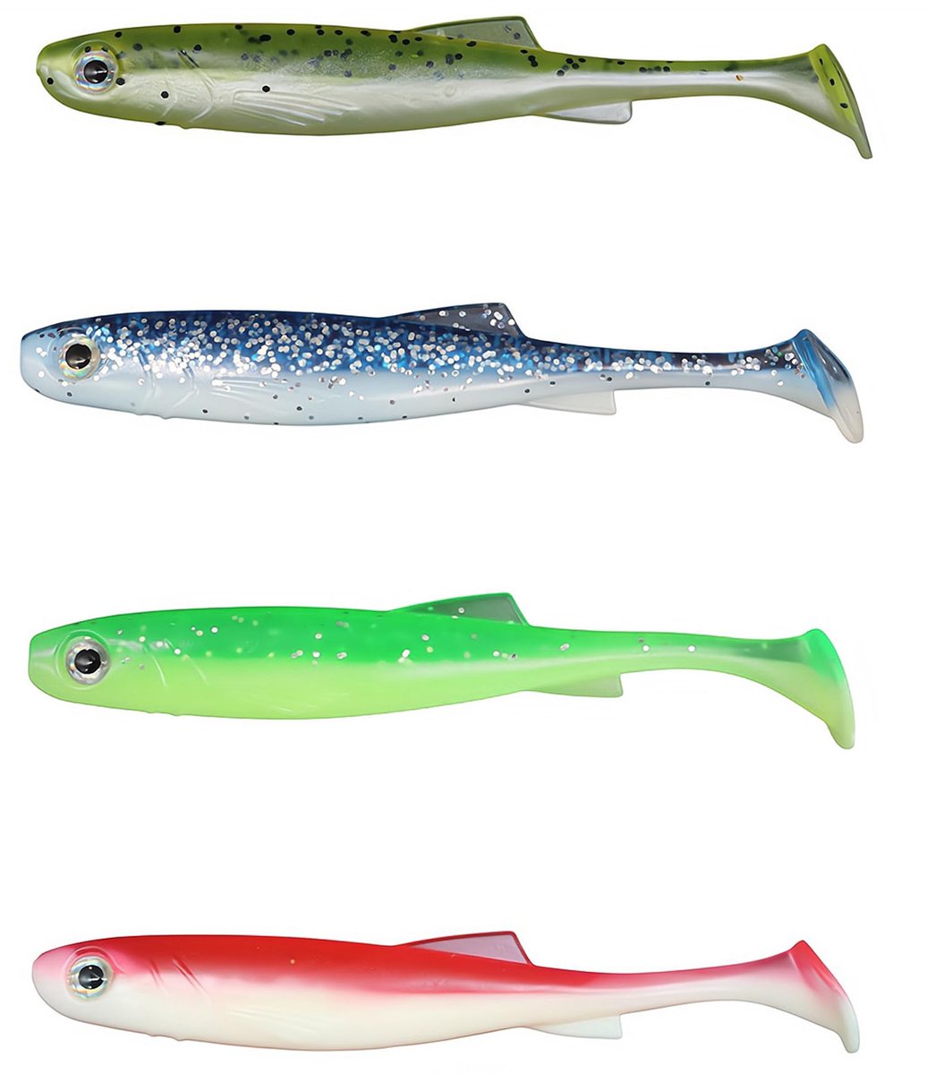 Softbait T-staart Kunstaas - Voor snoekbaars, snoek en baars - 4 stuks - 12,5 cm