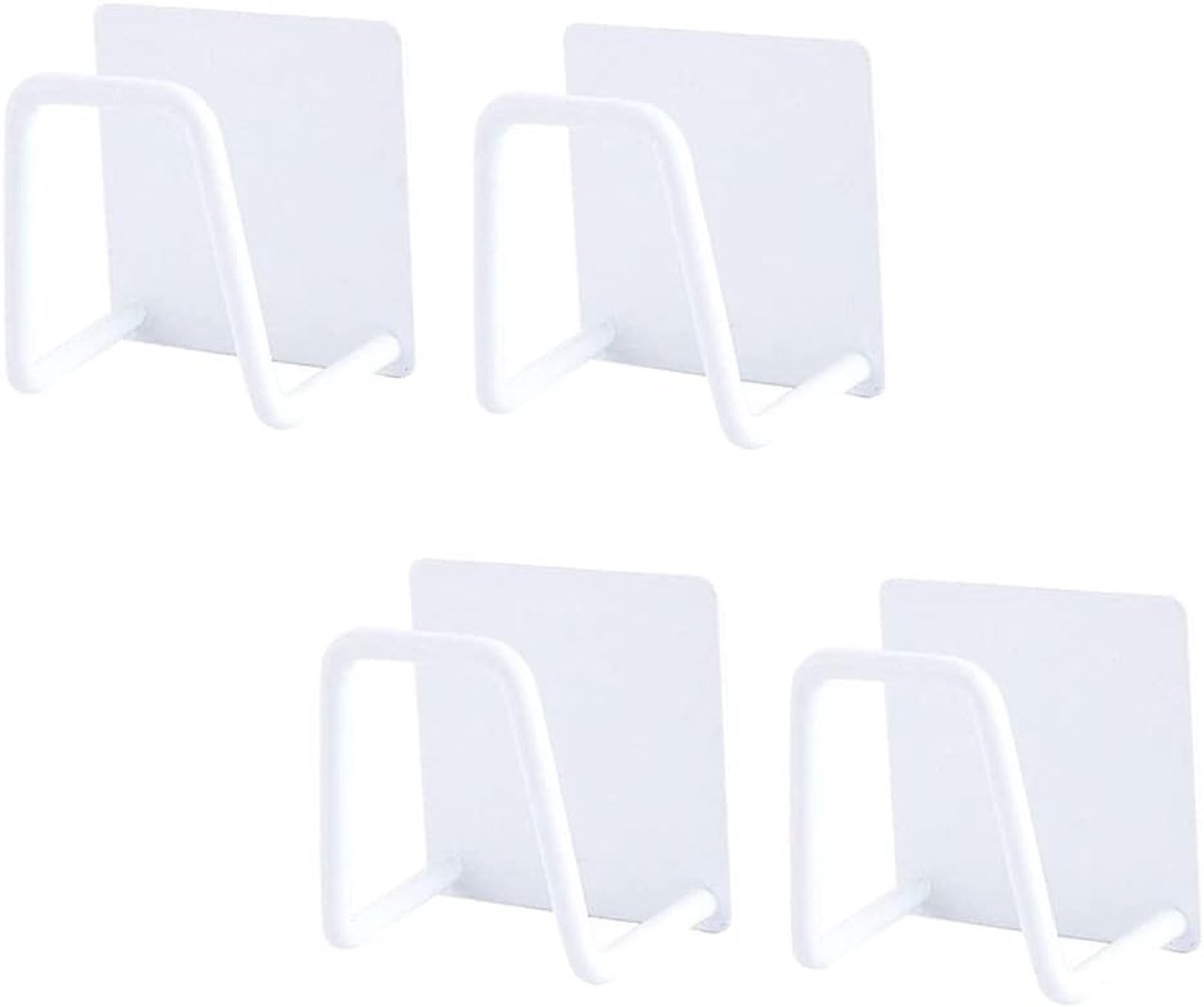 Zelfklevende Sponshouders met Wandhaakjes - RVS Waterdichte Organizer voor Afwasborstels, Keukenaccessoires en Potdeksels (Wit)