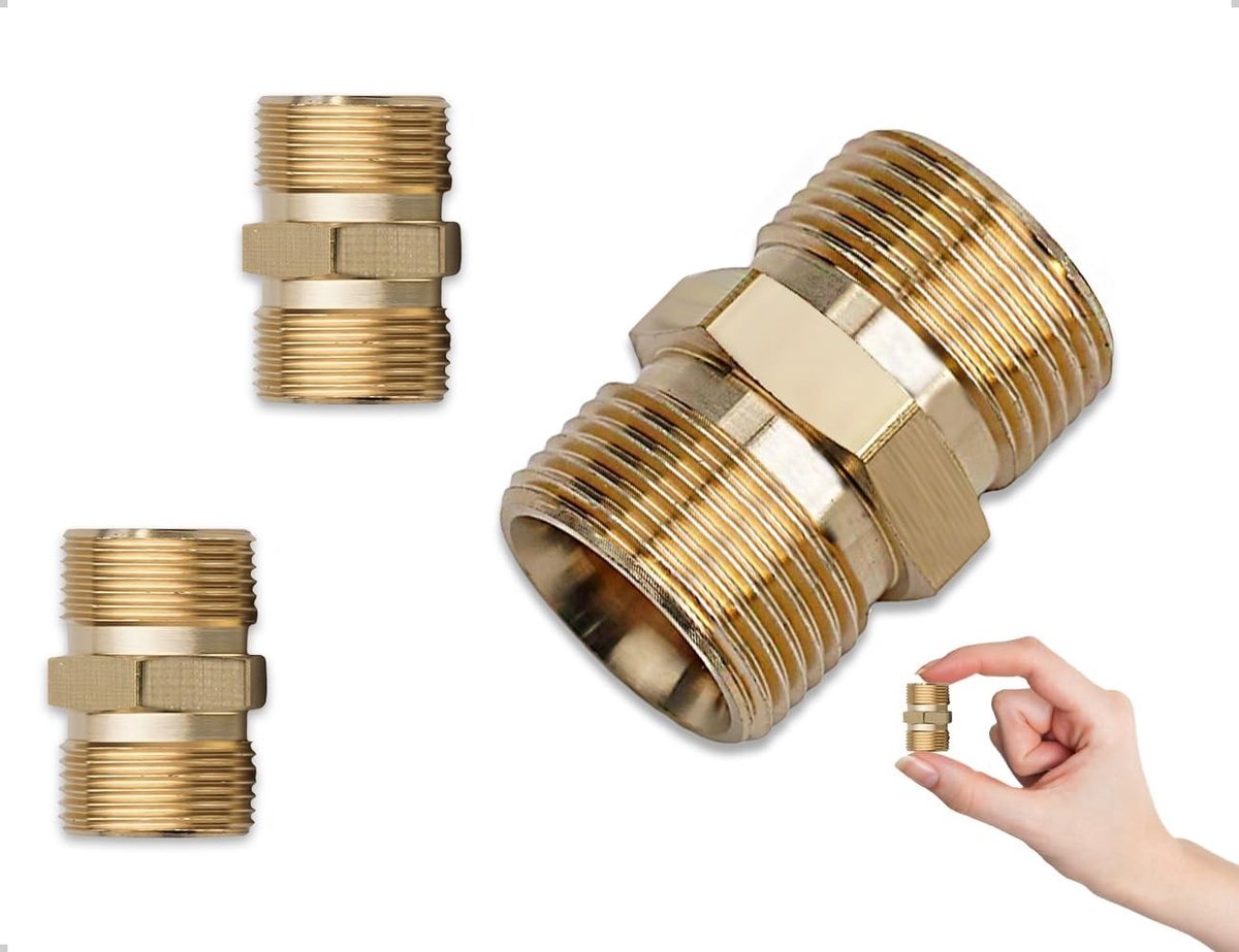 2 Stuks Messing Gaskoppelingen, Snelle Koppeling voor Gasleidingen, Propaan en Acetyleen Aansluitingen voor Thuis en Bedrijf (3/8 inch)