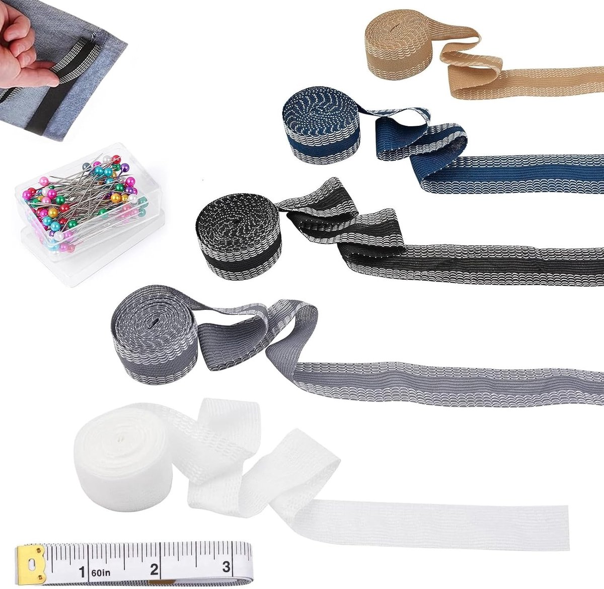 Naadloze Plakband voor Kleding - Rol met Zoom Strijkfunctie, Perfect voor DIY Reparaties, Geschikt voor Jeans, Rokbinding en Meer - Diverse Kleuren Beschikbaar