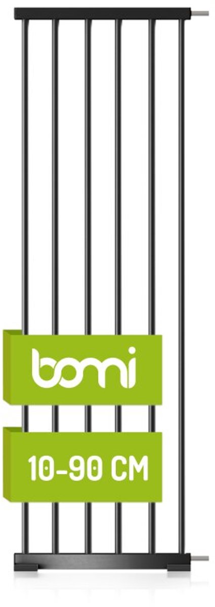 BOMI Verbreding voor Traphekje | 40 cm | Zwart | Voor Merle & Mira Flatstep | Uitbreiding Safety Gate | Montage Zonder Gereedschap | EN 1930 | Veilig voor Kind & Hond