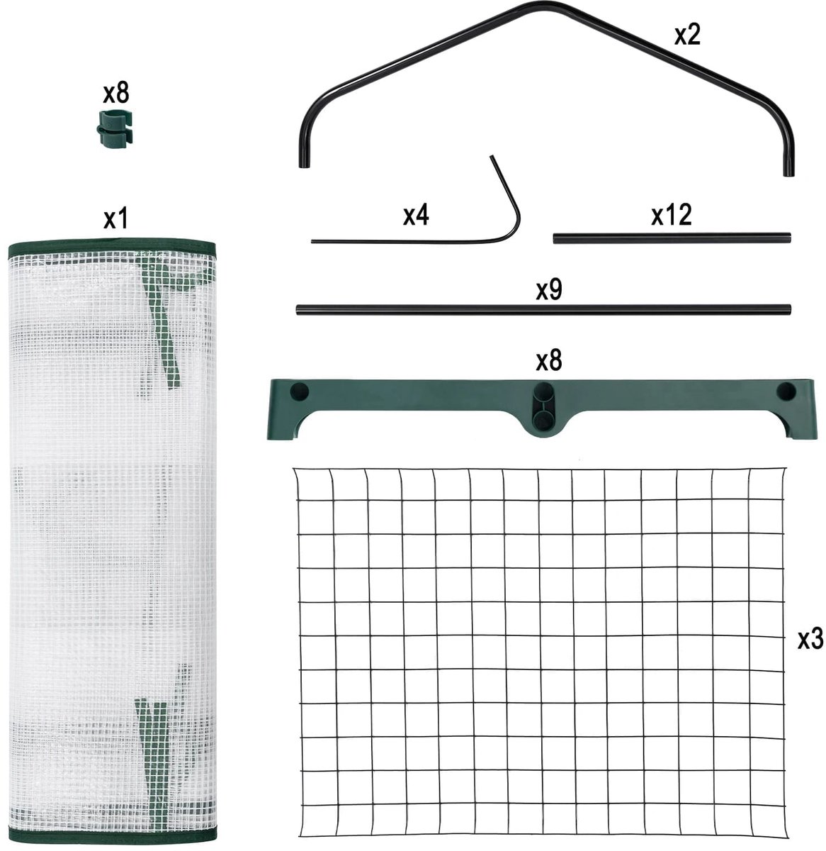 Klarven® Plantenkas Wit - Plantenkastje Buiten - Plantenkast Buiten - UV-bestendig en Waterdicht - Rolluik met Rits, 3 Schappen - B69xd49xh125cm – foto 4