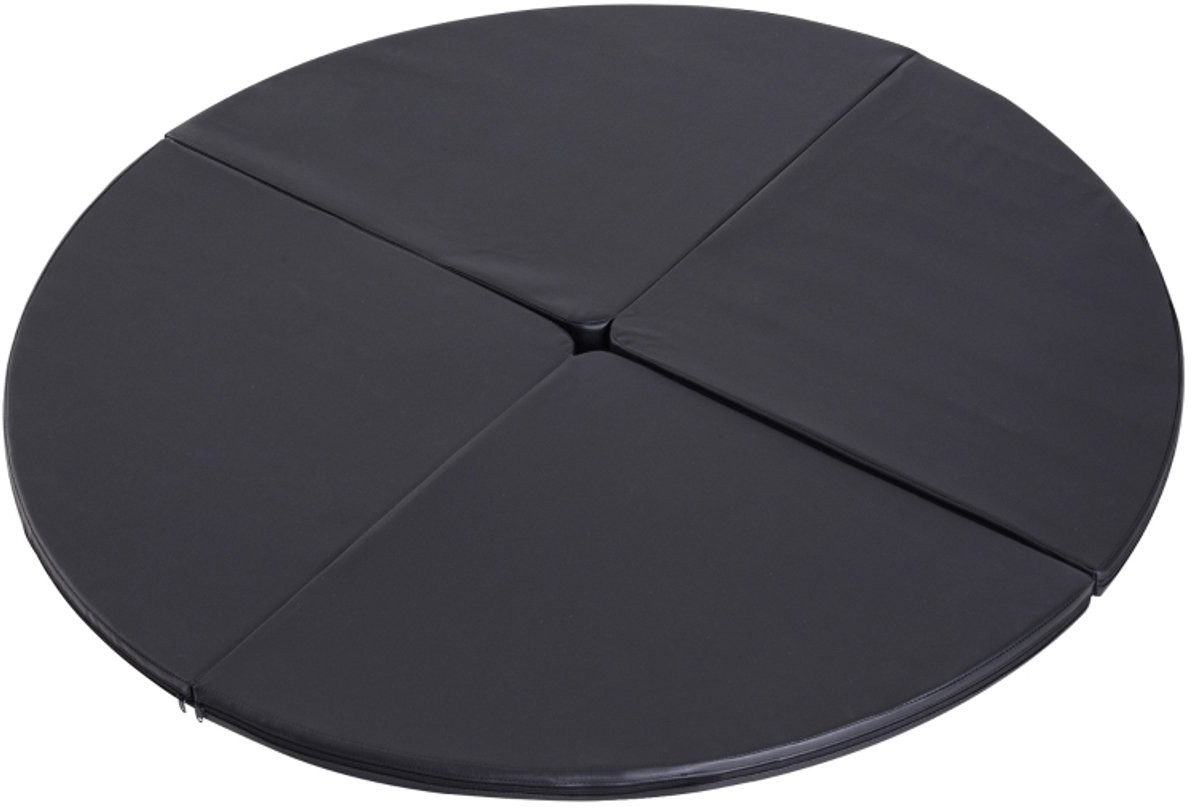 MODFU-Fitnessmat-Rond-Opvouwbaar-Paaldans-Gymnastiek-Kunststof-Zwart-150 Cm-5 Cm