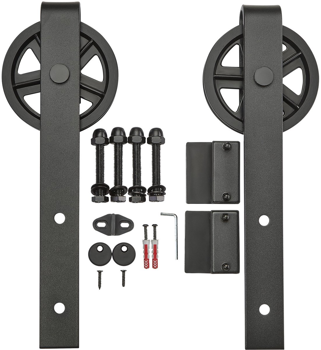 SOTECH Rolset van 2 CHAMBER Ø 120 mm voor schuifdeuren staal Zwart