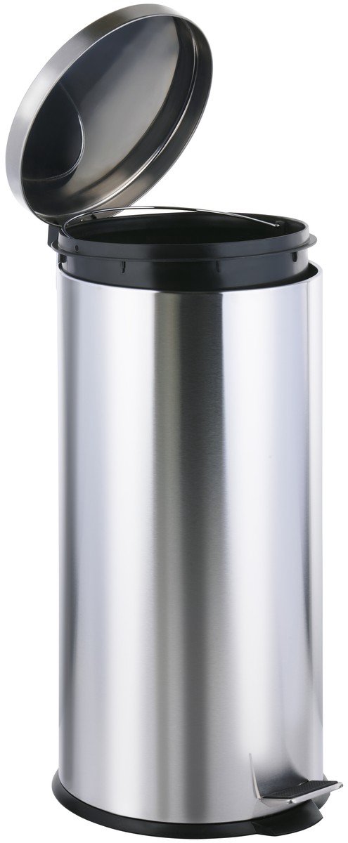 Dirt Devil Pedaalemmer 30 Liter - Roestvrij Staal - Uitneembare Binnenbak - Stevig Voetpedaal - Afmetingen Ø29 x 64 cm - Gewicht 2,9 kg - Grijs - Geschikt voor Keuken en Kantoor