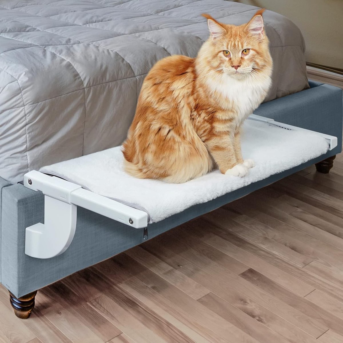 Cat Hammock voor Raam - Luxe Hangmat voor Katten, Raamzitje en Balkonbed, Geschikt tot 16 kg, 56 x 34.5 cm