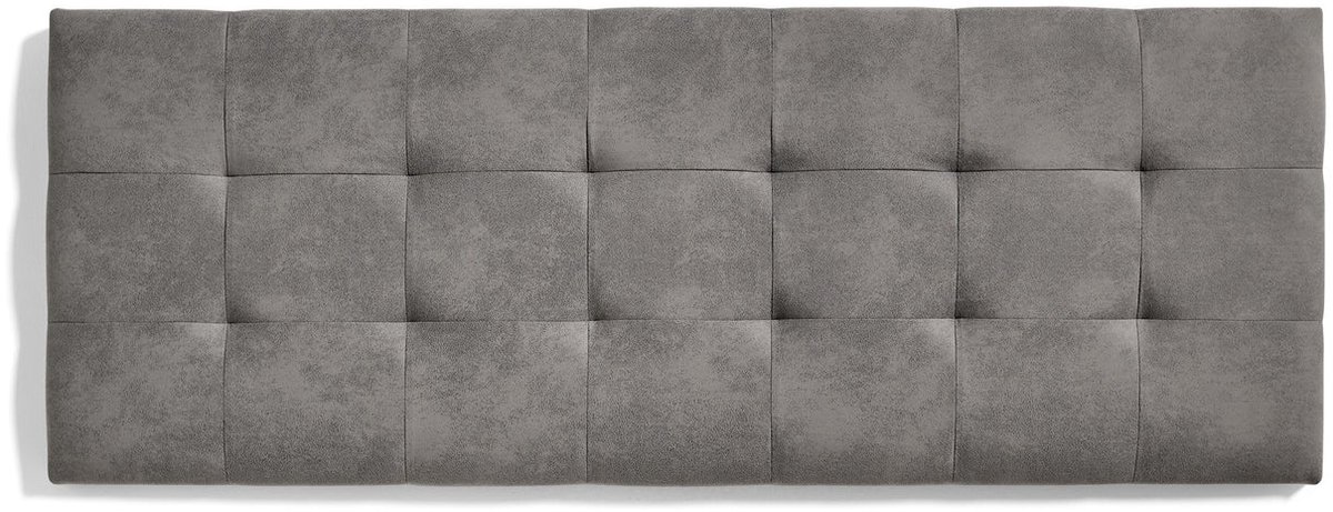 Hoofdbord voor Bed 120 Gecapitonneerde Vierkanten Vlekwerende Stof 152x57x5cm Grijs