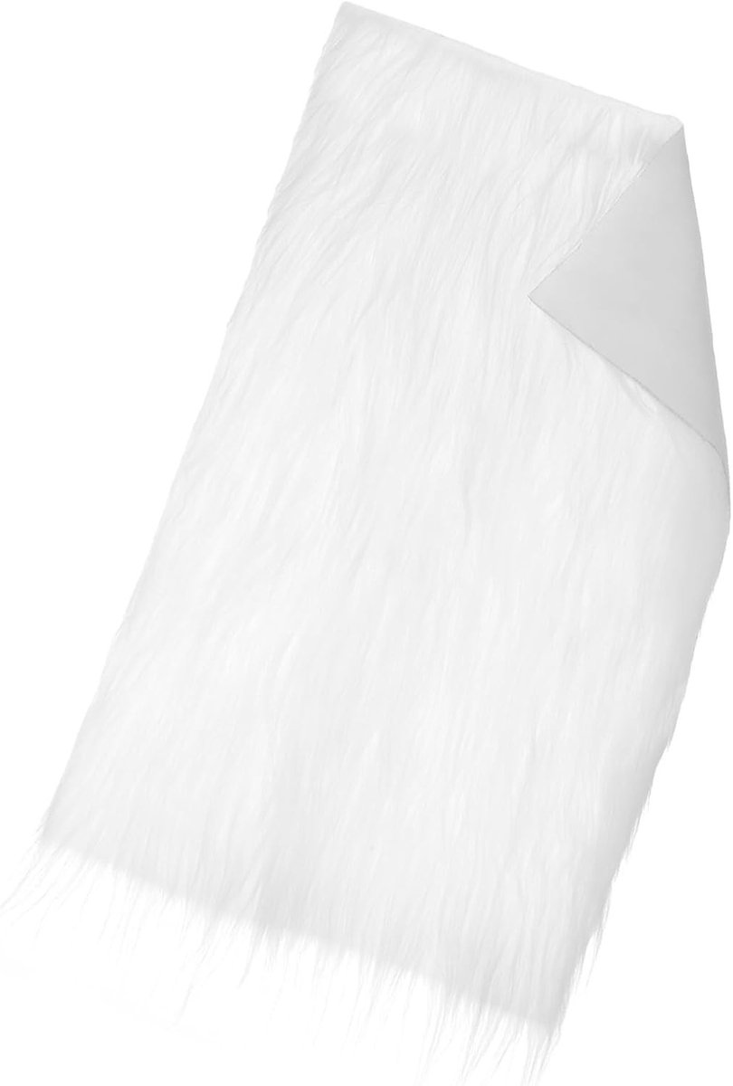 Witte Faux Fur voor Creatieve Projecten, 60 x 40 cm, Perfect voor Dwarf Kostuum en Knutselwerkjes