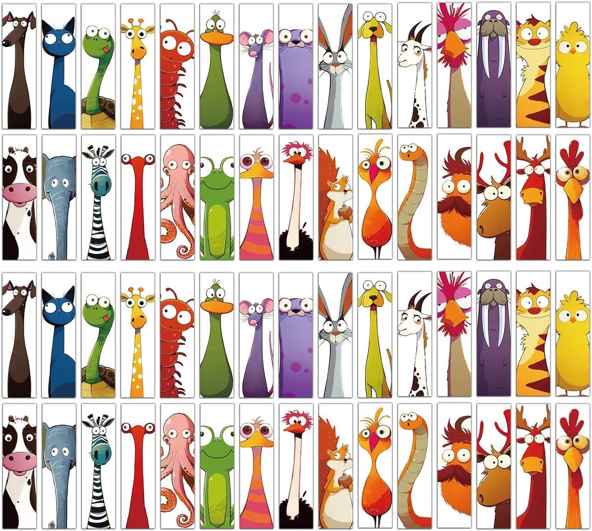 Kleurrijke Dieren Boekenleggers voor Kinderen, Grappige Boekenleggers voor Studenten, Perfecte Cadeaus voor Boekenliefhebbers en Lezen Stimuleren