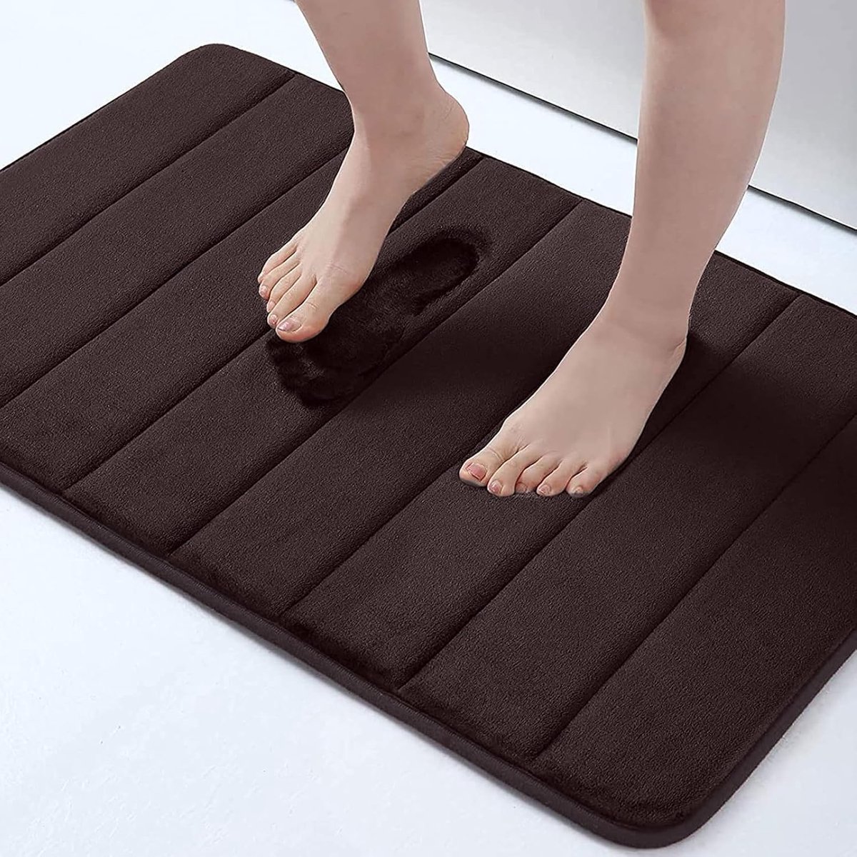 Badmat - 50 x 80 cm - Microvezel - Antislip - Machinewasbaar - Bruin