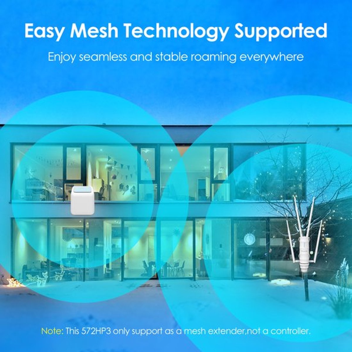 WiFi Router AC1200 Dual Band - 2.4 & 5.8 GHz - Outdoor Weerbestendig - Mesh Agent - PoE Ondersteuning